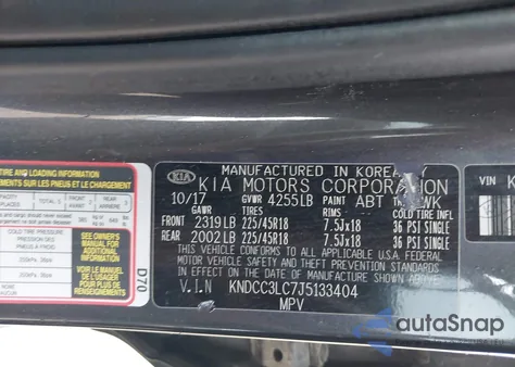 2018 Kia Niro Ex from USA, damaged, VIN KNDCC3LC7J5133404